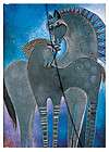 Laurel Burch Paperblanks Lined Writing Journal Horse Blue Mares Horses 