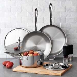  All Clad Stainless Steel 5 Piece Set: Kitchen & Dining