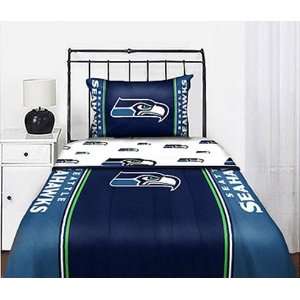  Seattle Seahawks NFL Queen Comforter & Sheet Set (5 Piece Bedding 