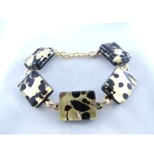  Black Gold Murano Glass Venetian Bracelet Jewelry Jewelry