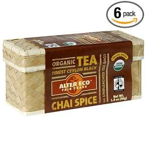 Alter Eco Fair Trade Organic Tea, Chai Spice, 20 Count Tea Bags (Pack 