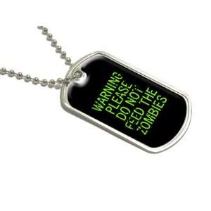   Do Not Feed Zombies   Military Dog Tag Luggage Keychain Automotive