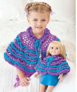 Big Girl Little Girl Crochet Patterns Matching 18Doll Clothes Scarves 