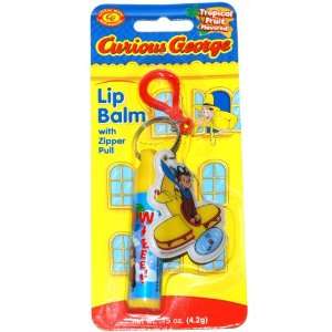 Curious George Tropical Fruit Flavored Lip Balm with Zipper Pull (1 