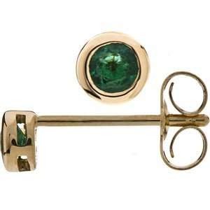  Emerald stud earrings in 14kt yellow gold Amoro Jewelry