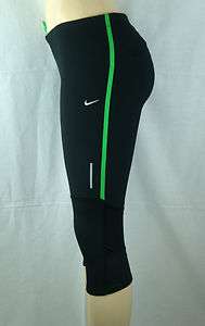   CAPRI Tights Pants Workout Running Tennis Black Green 425026  