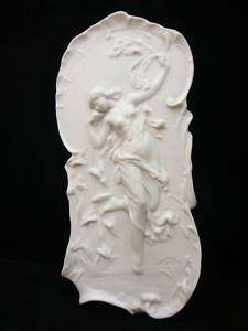 Old german? art nouveau bisque wall plaque, marked  