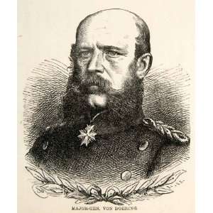  1871 Wood Engraving Major General Von Doering Franco 