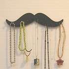 mustache black wooden necklace wall rack holder 12 pegs returns