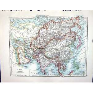   Map 1898 Asia Arabia Chinese Empire India Physical Asia: Home