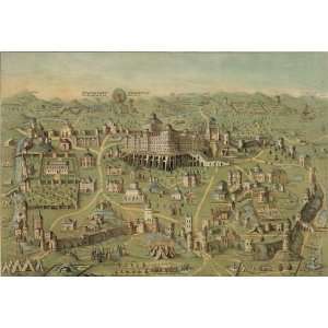   Poster   The ancient city of Jerusalem with Solomons Temple 24 X 17