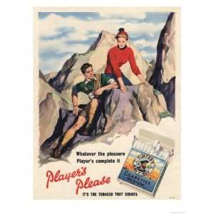 Players Navy Cut, Cigarettes Smoking Mountain Climbing, UK, 1950 