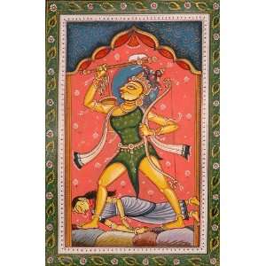   Vishnu)   Watercolor on Patti   Artist Rabi Behera