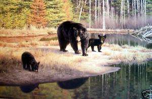 Black Bear Family in Landscape by Claudio DAngelo L/E  