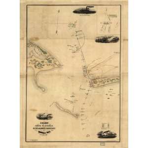 com Civil War Map Chart showing the entrance of Rear Admiral Farragut 