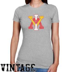 Virginia Military Institute Keydets Ladies Ash Distressed Logo Vintage 
