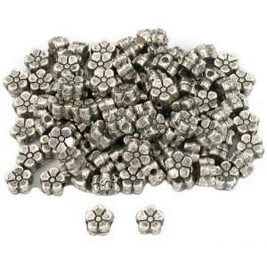  100 Antique Silver Tone Daisy Flower Beads Jewelry
