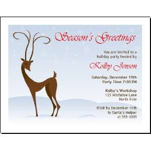  Holiday Reindeer Party Invitation