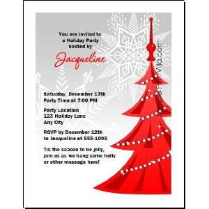  Red Tree Christmas Party Invitation