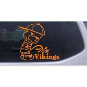 Pee On Vikings Car Window Wall Laptop Decal Sticker    Orange 20in X 