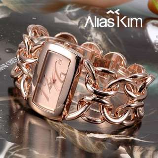 Alias Kim Silver Black Rose Gold Women Lady Crystal Bracelet Wrist 