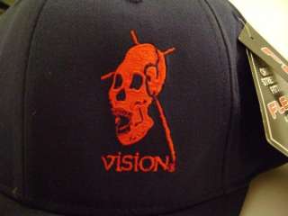 NOS Vision Old Ghosts Flexfit Skateboard Hat L/XL NAVY  