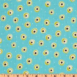  44 Wide Galway Chain Retro Dot Aqua/Lime Fabric By The 