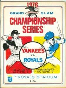 1976 ALCS PROGRAM Kansas City Royals Yankees UNSOLD STK  