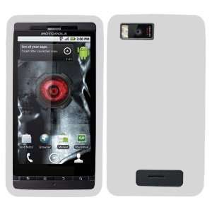MOTOROLA VERIZON ANDROID DROID X DROID X2 MB810 WHITE SOLID SILICONE 