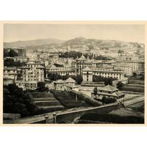  1927 Genoa Genova Italy City Panorama Photogravure 