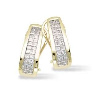  14K Yellow Gold, Diamond Hoop Earrings, 1.00 ctw.: Jewelry