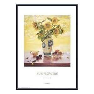   Sunflowers   Artist Del Gish  Poster Size 27 X 19