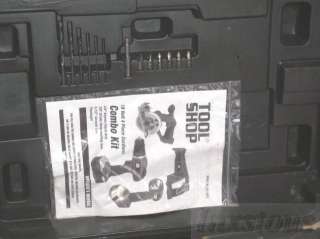 Tool Shop 4 pc Cordless Kit Drill Saw Flashlight Case  