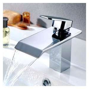  Contemporary Waterfall Bathroom Sink Faucet (Chrome Finish 