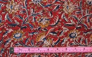 Kalamkari, Hand Block Print, Cotton Fabric. 2½ Yards  