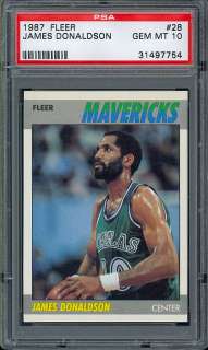 1987 Fleer Basketball #28 James Donaldson, PSA 10 GEM MT .From the 