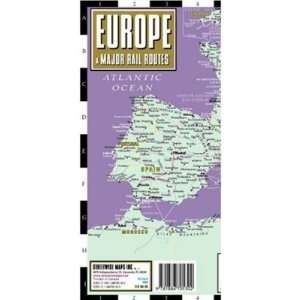   Street Map Of Europe   Major Rail Routes   Laminated