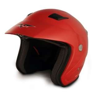  VCAN V526 Metro Red X Small Open Face Helmet Automotive
