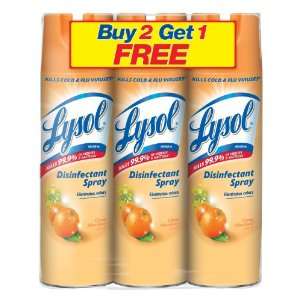  Lysol Disinfectant Spray, Citrus Meadows, 19 Ounce, 3 