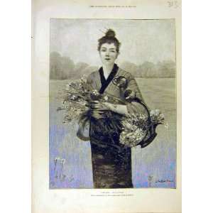  Pitty Sing Vautier Portrait Lady Flower Basket 1890