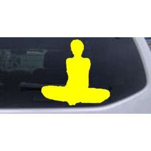 Yellow 20in X 21.0in    Yoga Pose Silhouettes Car Window Wall Laptop 