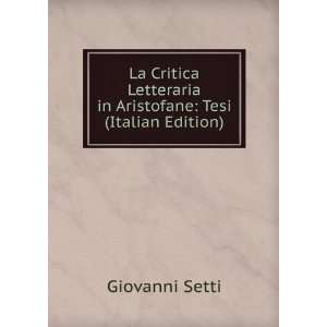   in Aristofane Tesi (Italian Edition) Giovanni Setti Books