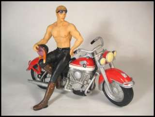 Harley Man on Motorcycle Statue True Colors MIB  