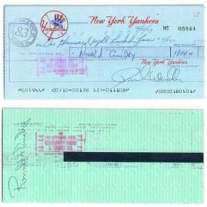  Ron Guidry Signed New York Yankees Payroll Check Sports 