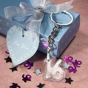  Choice Crystal Sweet 16 Key Chain Favors (Set of 6): Home 