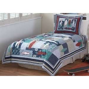  Best Quality Surfing USA Twin Quilt with Pillow Sham By 