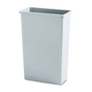 Slim Jim Waste Container, Rectanglular, Plastic, 23 gal, Gray