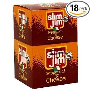 Slim Jim Pepperoni & Cheese Twin Pack, 18 Count, 1.5 Ounce Packages 