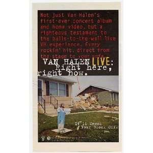  1993 Van Halen Live Album & Video Promo Print Ad (Music 