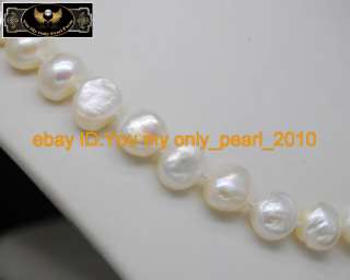 MP Cultured white baroque pearl necklaces 925s 18Long  